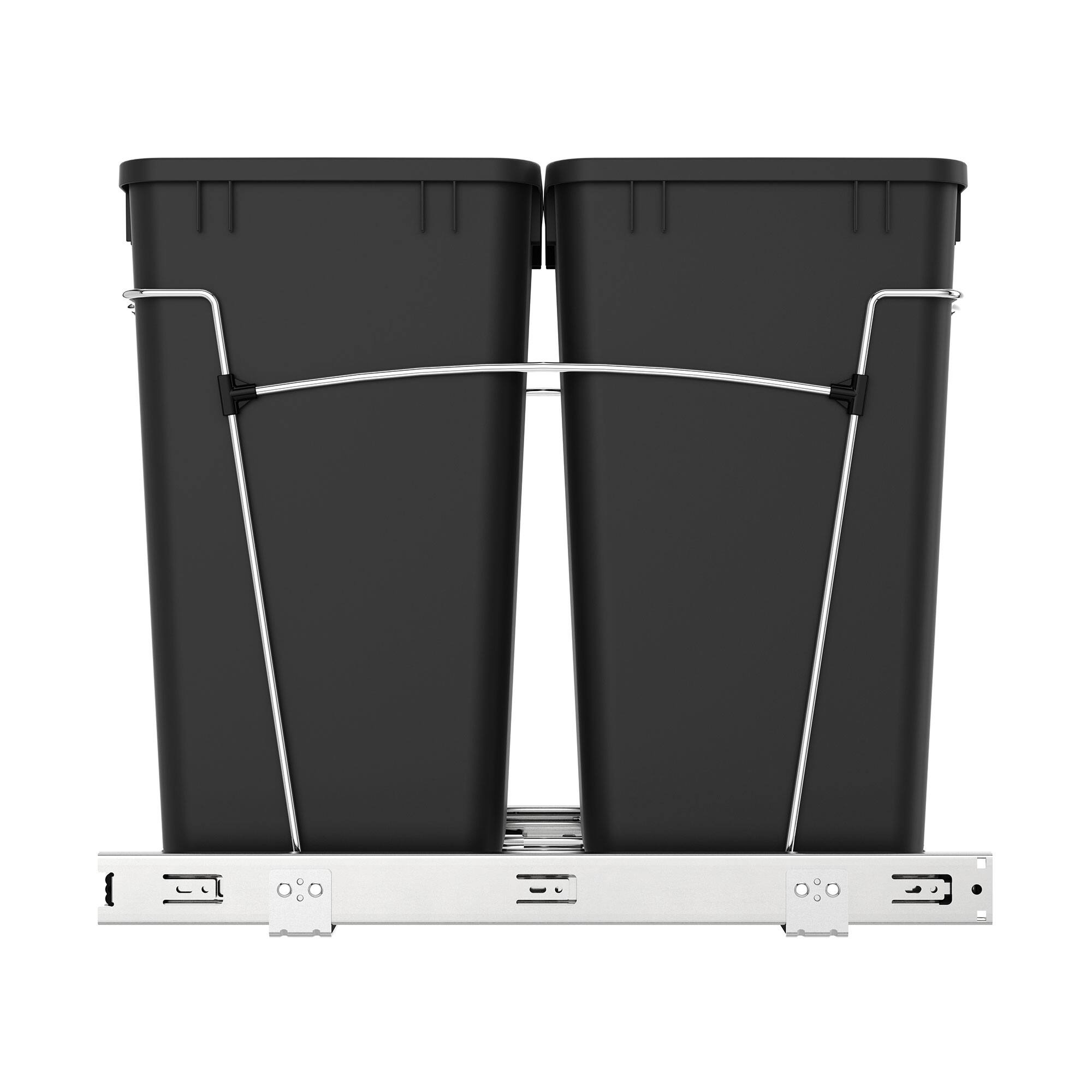 Alt View 8. Rev-A-Shelf - Rev-A-Shelf Double Pullout Trash Can 27 qt. for Kitchen, Black, RV-15KD-18C S - Black.