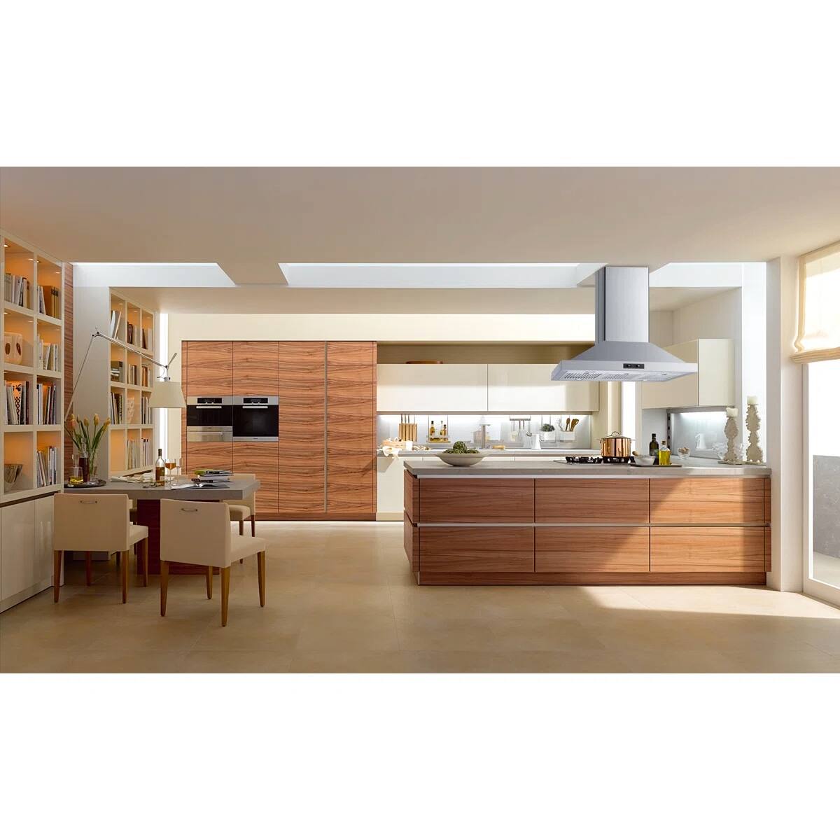 Angle. Winflo - Winflo 36 inch Convertible 300-CFM Stainless Steel Island Range Hood - Stainless Steel.