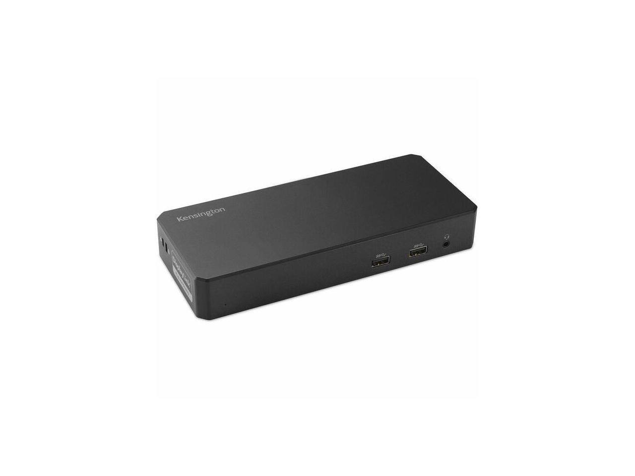 Front. Kensington - Kensington SD4760P 11-in-1 USB-C Dock, 3x HDMI, 100W Charge, 6x USB A, Ethernet, Audio.