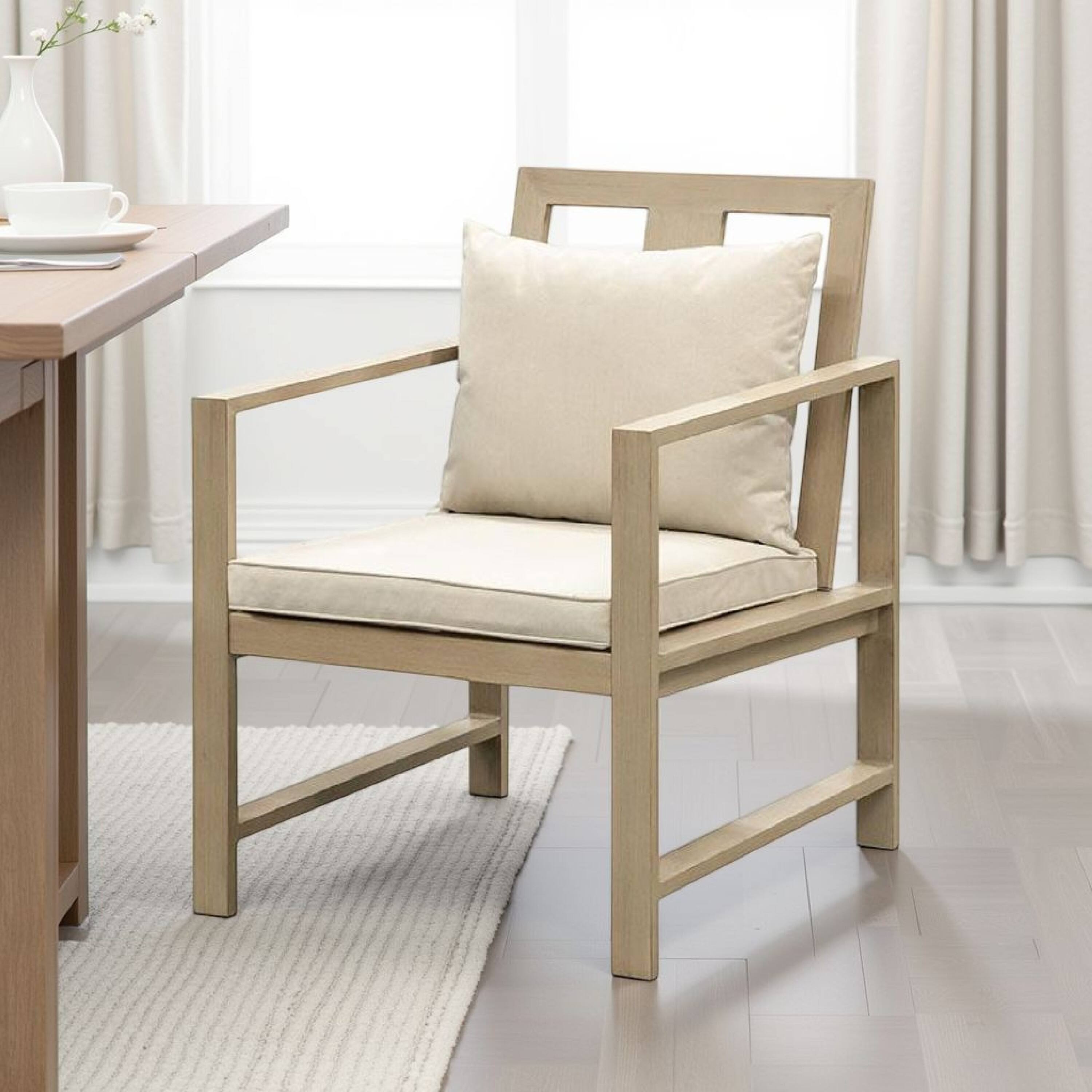 Alt View 5. Manhattan Lane - Beli Outdoor Armchair Set of 2, Washable Beige Covers - Natural Brown, Beige.