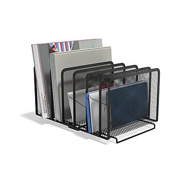 Alt View 2. TRU RED - TRU RED™ 7-Compartment Wire Mesh File Organizer, Matte Black (TR57560) - Matte Black.