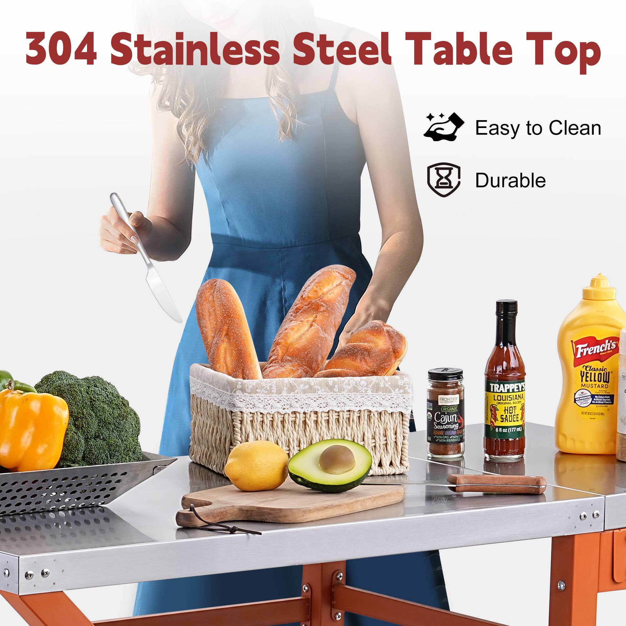 304 Stainless Steel Table Top

- Easy to Clean
- Durable

CAJUN SODA
TRAPPEYS LOUISIANA HOT SAUCE
French's Classic YELLOW MUSTARD