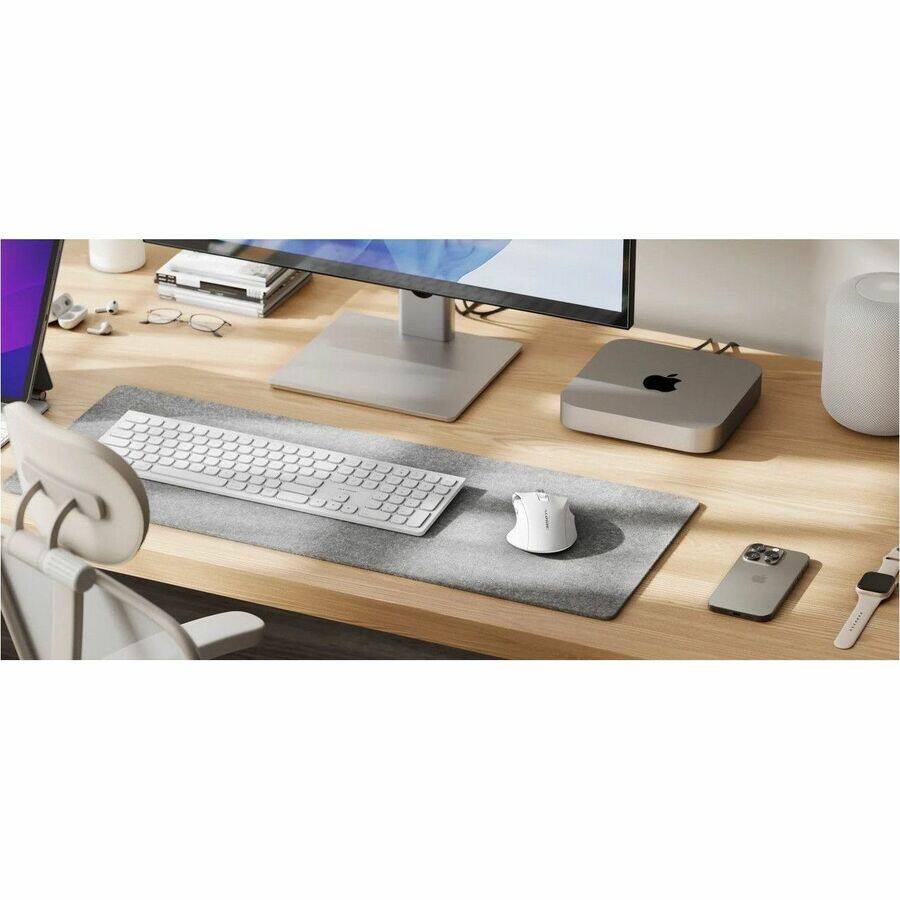 Alt View 5. Alogic - Alogic APEX Wireless Performance Mouse - Wireless - Bluetooth/Radio Frequency - 2.40 GHz - Rechargeable - White - Scroll - White.