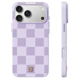 Ornarto - MagVega for iPhone 18 Pro Max and for iPhone 17 Pro Max Case, Compatible with MagSafe, Leather Checkered-Lilac - Purple