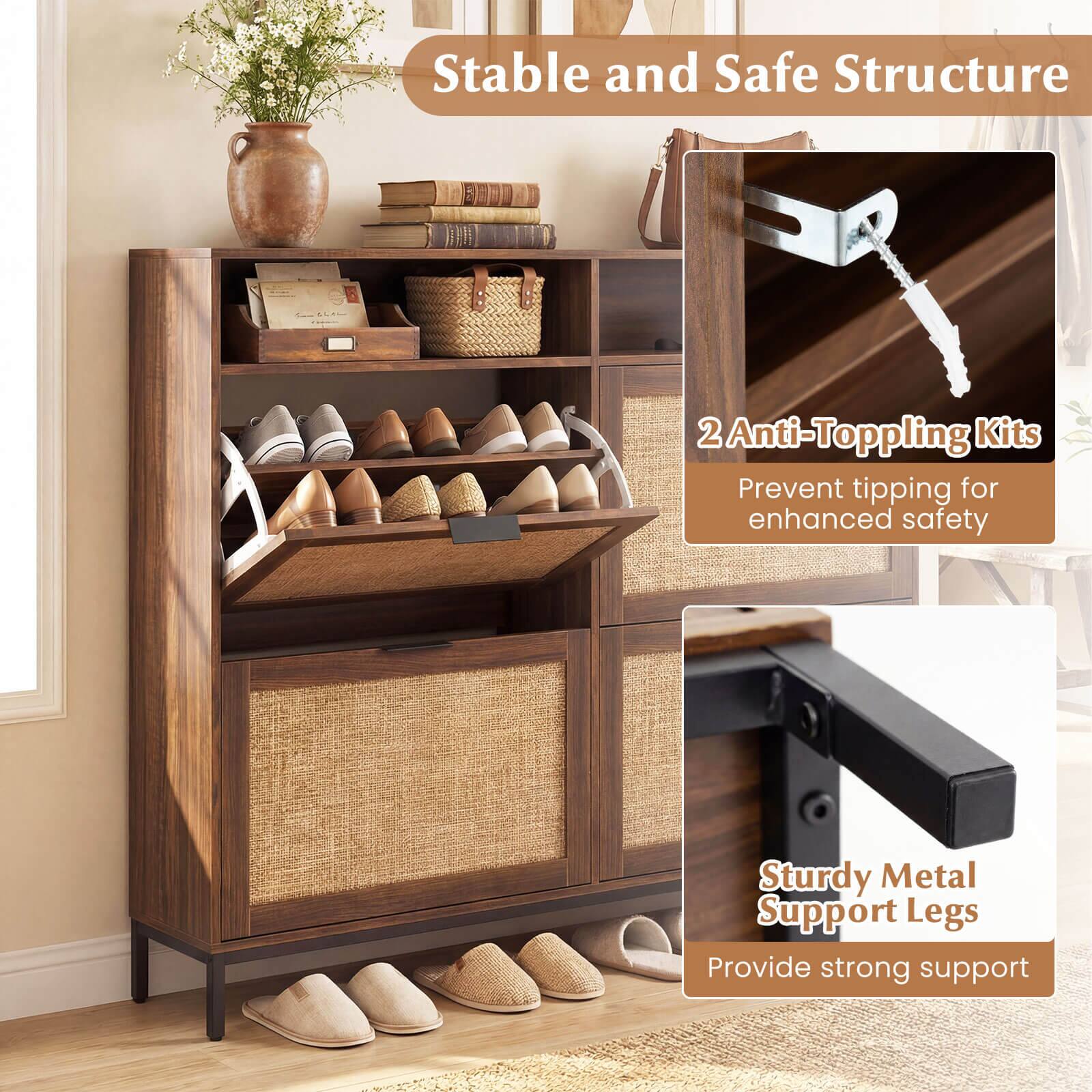 Stable and Safe Structure

2 Anti-Topping Kits
Prevent tipping for enhanced safety

Sturdy Metal Support Legs
Provide strong support