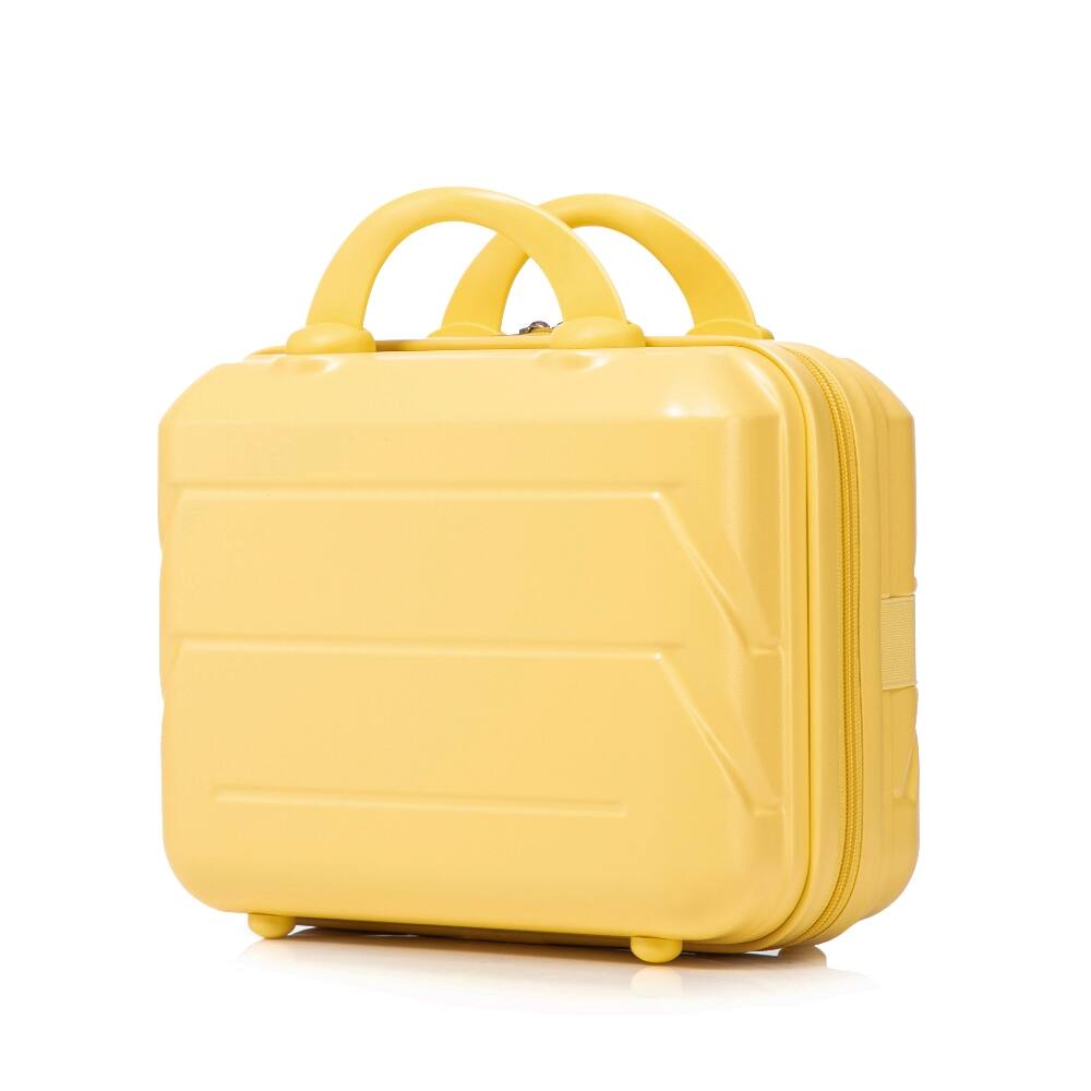 Angle. Ropilly - Ropilly 2 Piece Luggage Set 20 Inch Carry On Suitcase 14 Inch Cosmetic Case Yellow - Yellow.