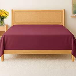 CGK Linens - Premium Flat Sheet Ultra Soft & Breathable - Cozy & Wrinkle Resistant Top Sheet - Twin - Burgundy