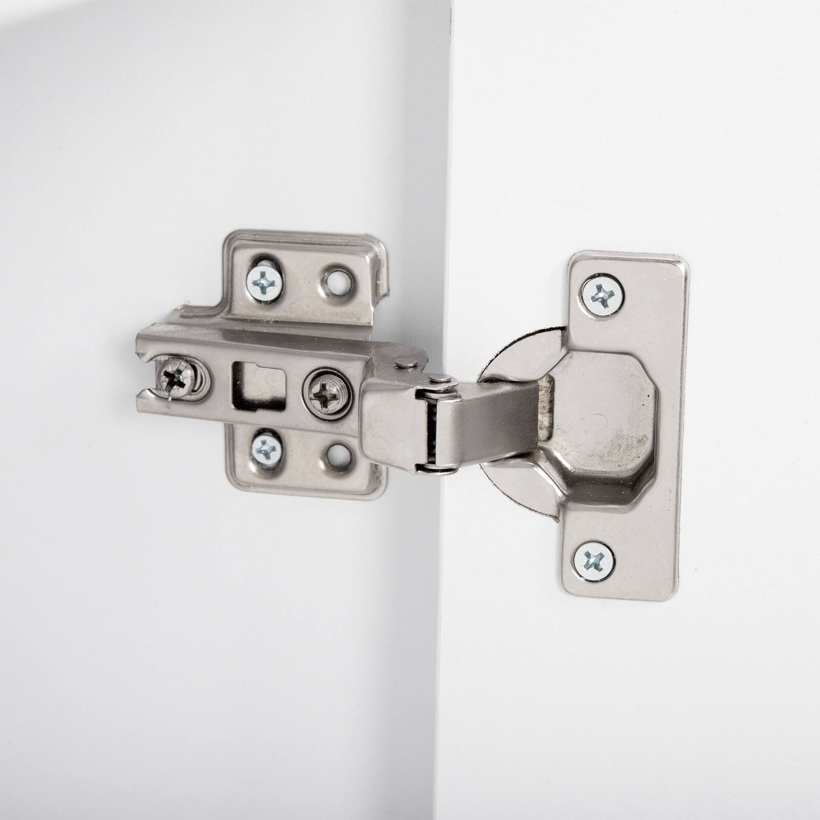 Alt View 6. Winado - Salon Corner Storage Cabinet, Wall Mount Salon Station with Lockable Drawer, Bottom Cabinet - White.