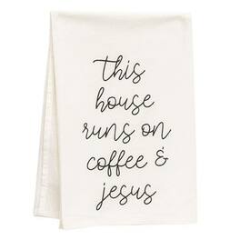 BreeBe - This House Runs On Coffee & Jesus Dish Towel - Multi