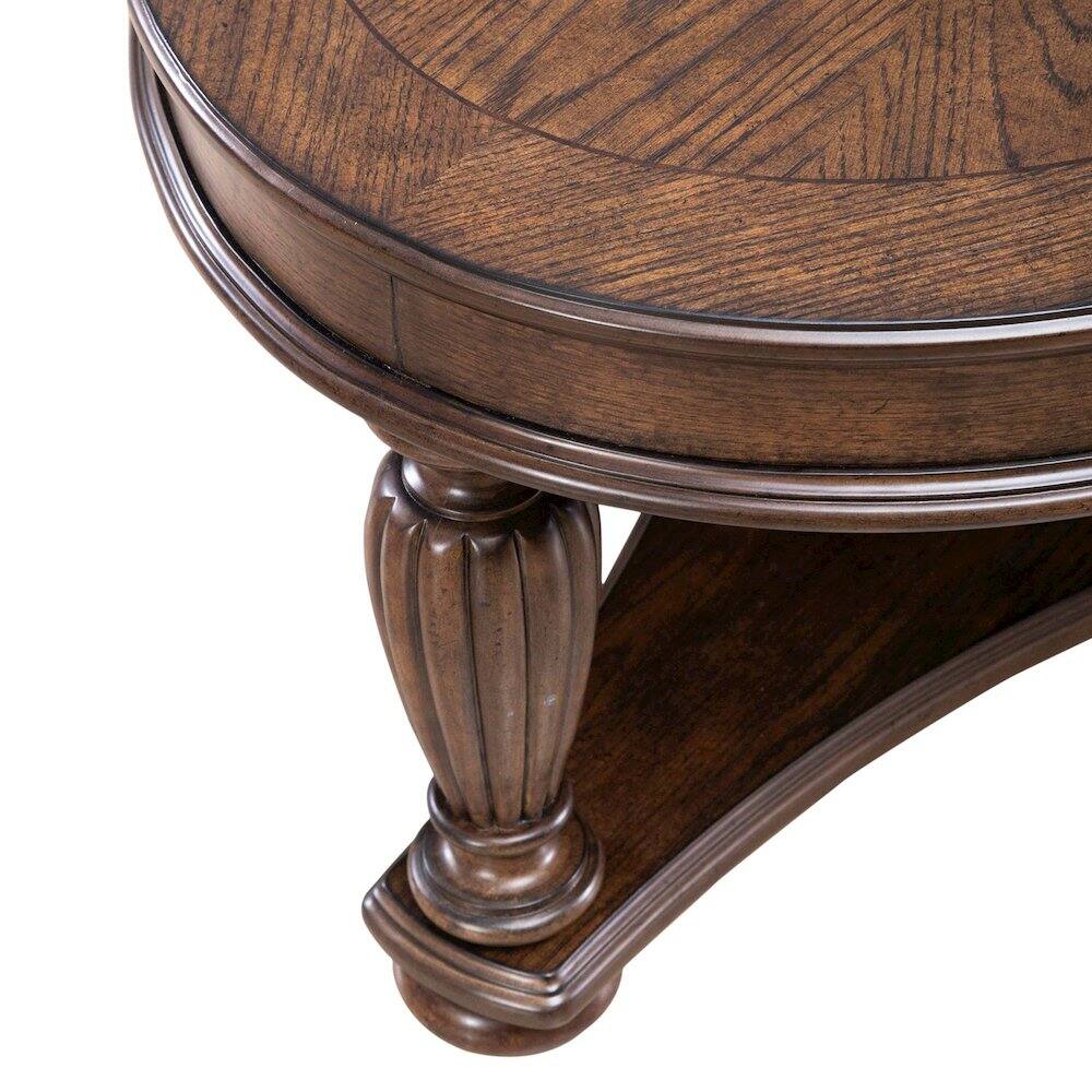 Alt View 4. Liberty Furniture Industries - Allington Oval Cocktail Table for Living Room - Satin Sienna - Brown.