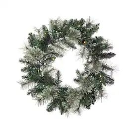 Celebrations - LED Prelit Multicolored/Warm White Mixed Pine Wreath - Multicolored | Green