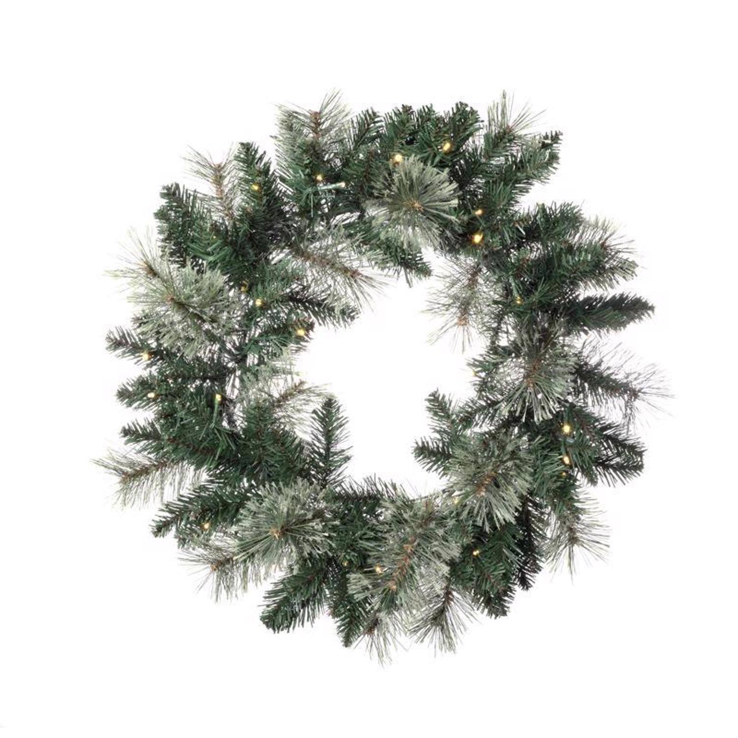 Celebrations - LED Prelit Multicolored/Warm White Mixed Pine Wreath - Multicolored | Green