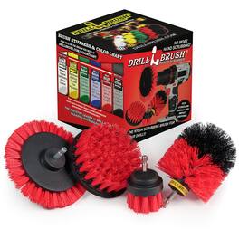 Drillbrush - 4pc Outdoor Power Scrubber Brush Kit - Garden - Patio - Deck Cleaning - Concrete - Brick - Stone