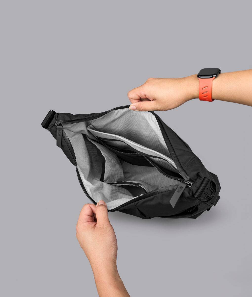 Alt View 3. ALPAKA - Flow Satchel 10L Shoulder Bag for 13" Laptop with Water Bottle Holder - Black.