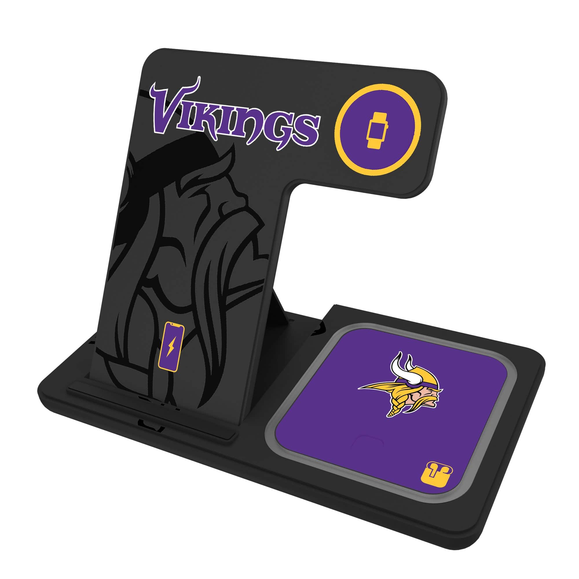 Keyscaper - Minnesota Vikings 3-In-1 Wireless Charger - Multicolor