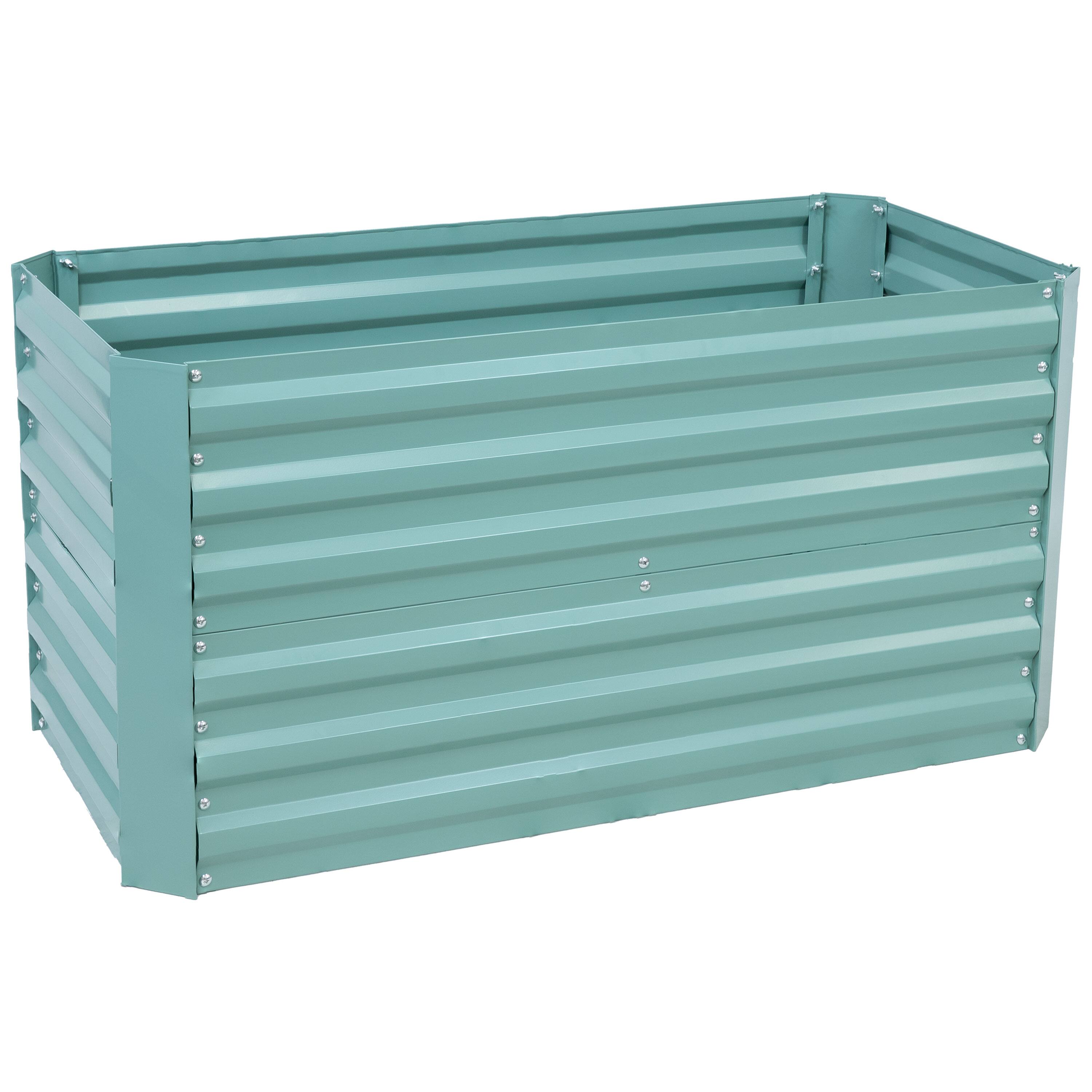 Sunnydaze - Rectangle Galvanized Steel Raised Bed - 4 x 2 x 2 ft - Green