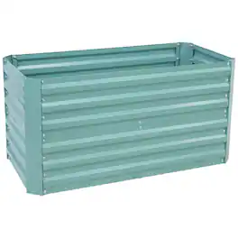 Sunnydaze - Rectangle Galvanized Steel Raised Bed - 4 x 2 x 2 ft - Green