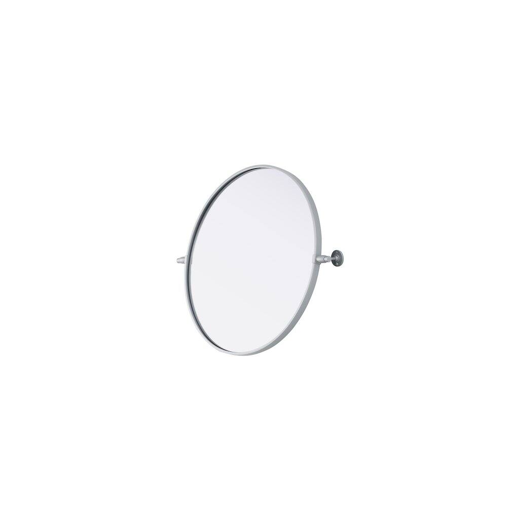 Left. Elegant Kitchen and Bath - Amoura 24X24 Pivot Mirror In Silver - Silver.