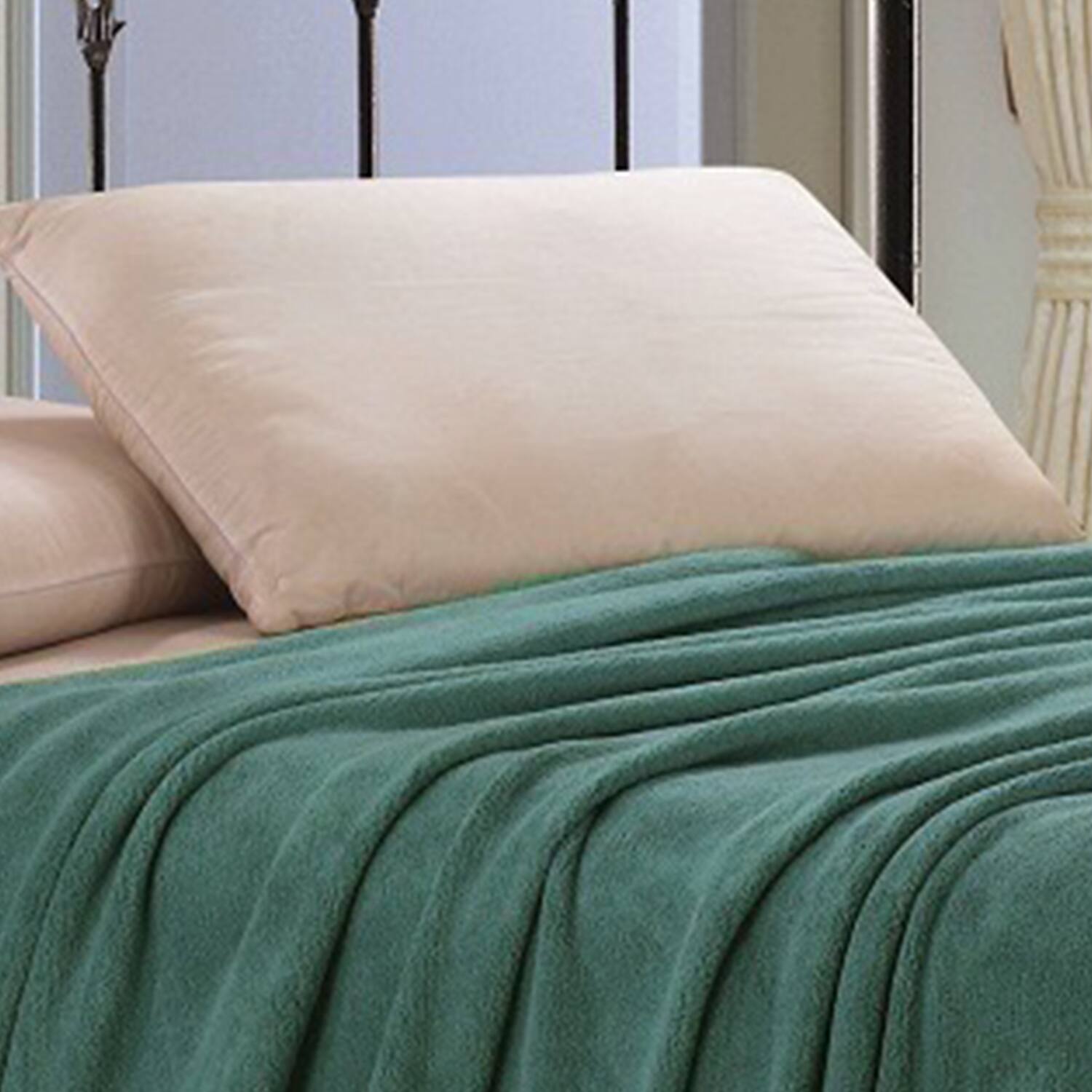 Alt View 2. Noble House - Plazatex Micro Plush Solid Parteen Soft Comfortable and Lightweight All Seasons Blanket Twin Green - Green.