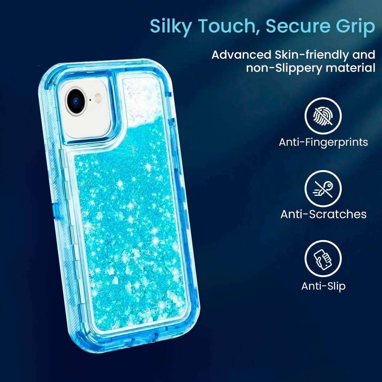 Silky Touch, Secure Grip
Advanced Skin-friendly and non-Slippery material
Anti-Fingerprints
Anti-Scratches
Anti-Slip