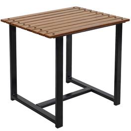 Sunnydaze - 23.75 in European Chestnut Rectangular Patio Side Table - Brown