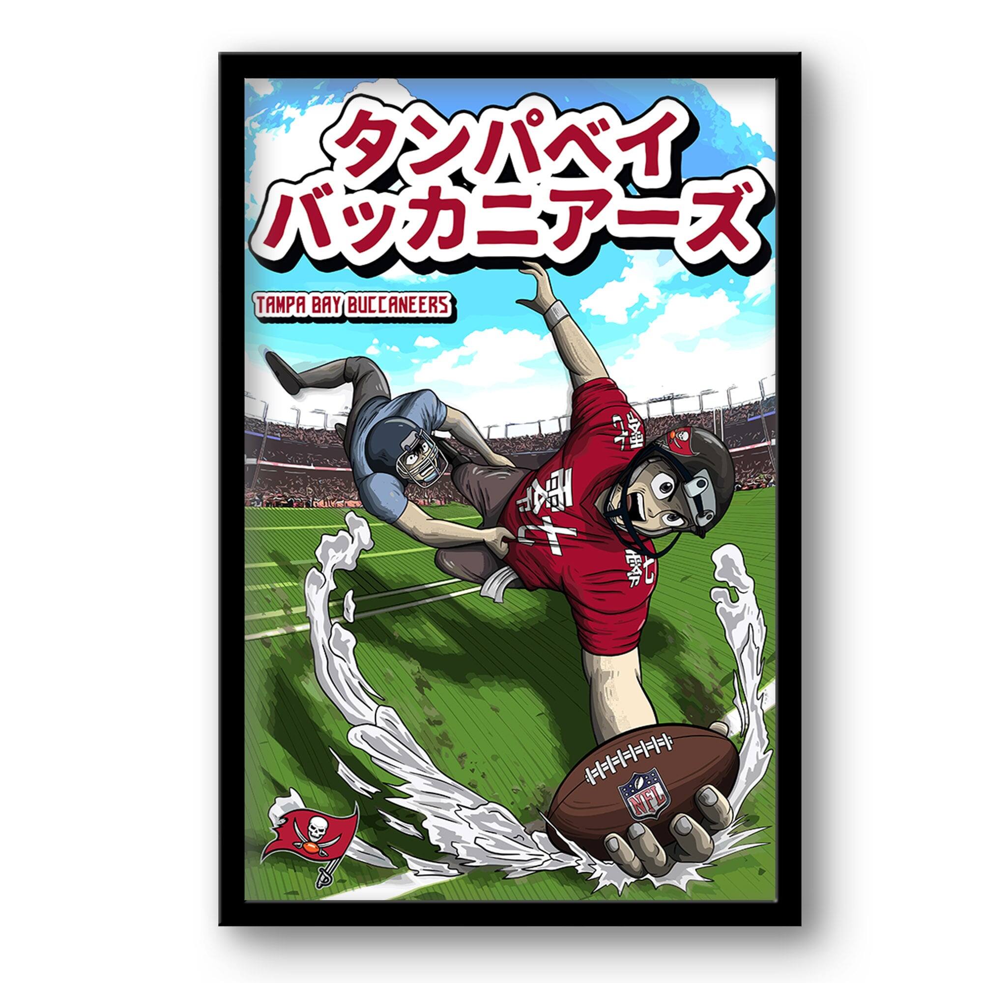 Tampa Bay Buccaneers 14" x 20" Framed Anime Art Print