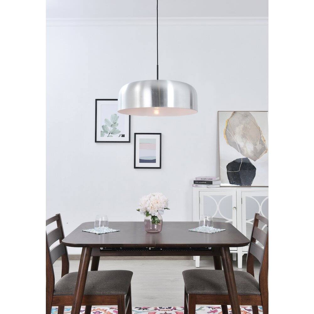 Alt View 9. Living District - Etude 1 Light Brushed Nickel Pendant - Brushed Nickel And Black.
