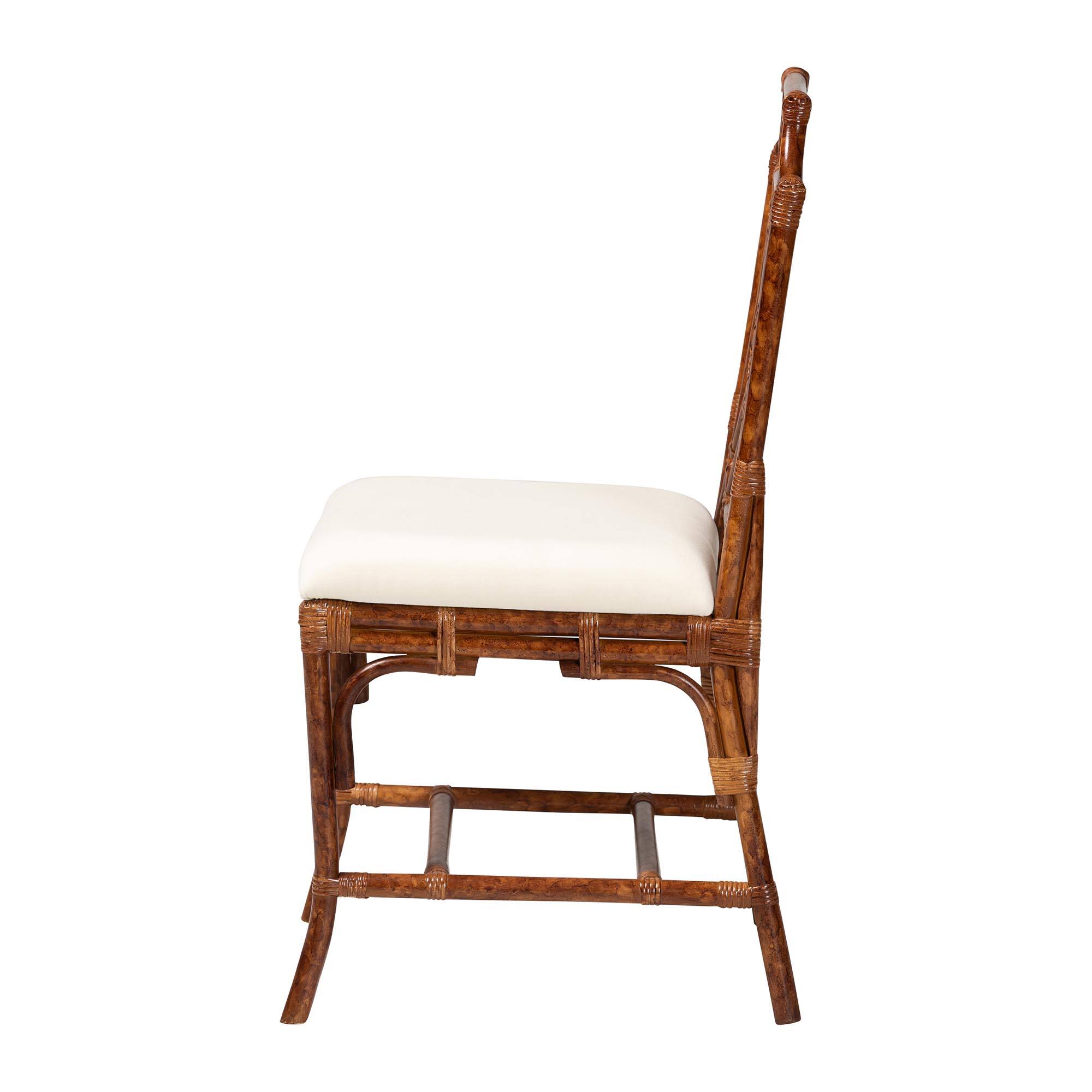 Left. bali & pari - Esmery Marbled Tortoise Natural Rattan Dining Chair - Handcrafted Wicker Side Chair with Crisscross Back, Boho Seating - Marbled Tortoise Brown/White.