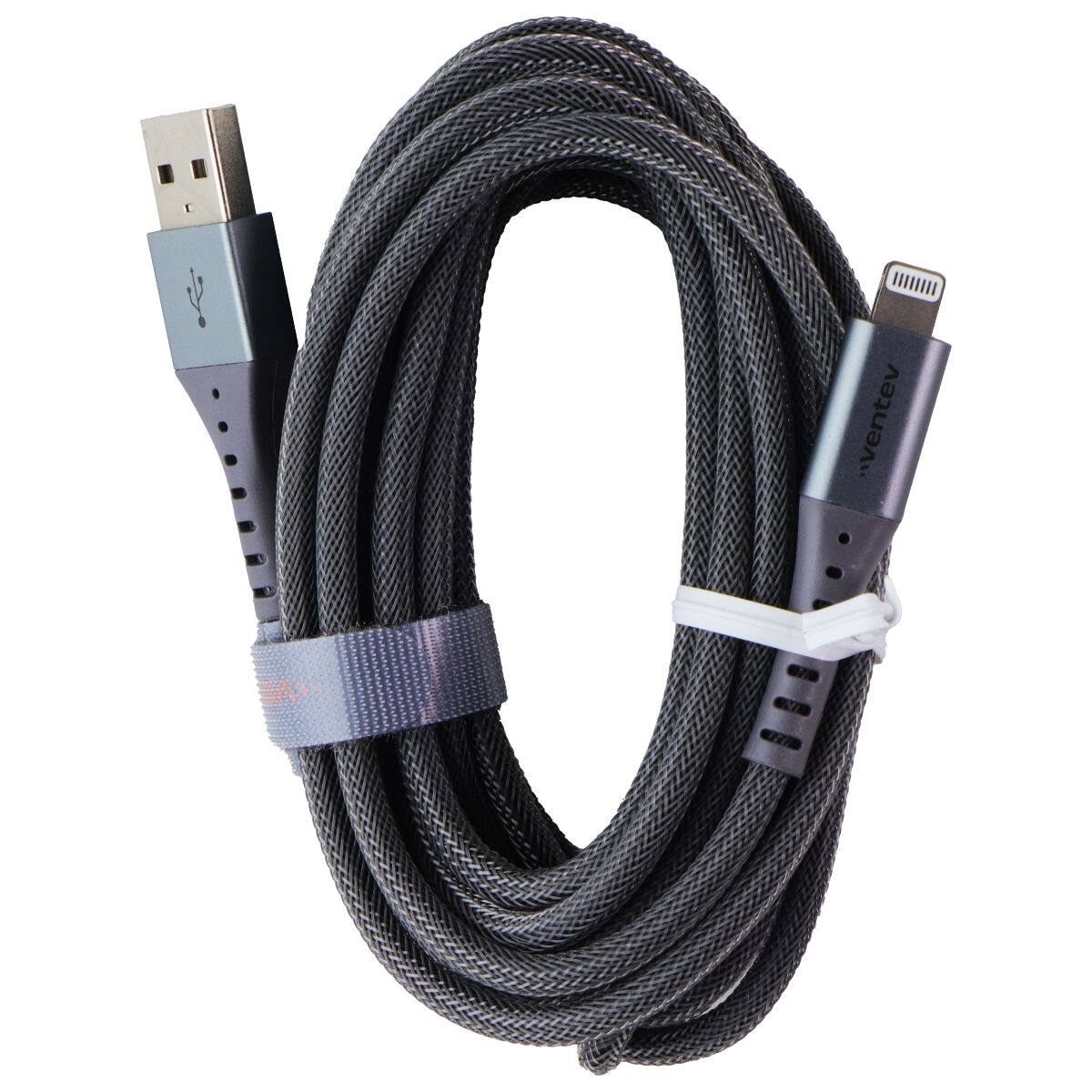 Alt View 1. Ventev - 10-Foot High-Speed USB-A to Lightning Cable - Alloy - Gray.