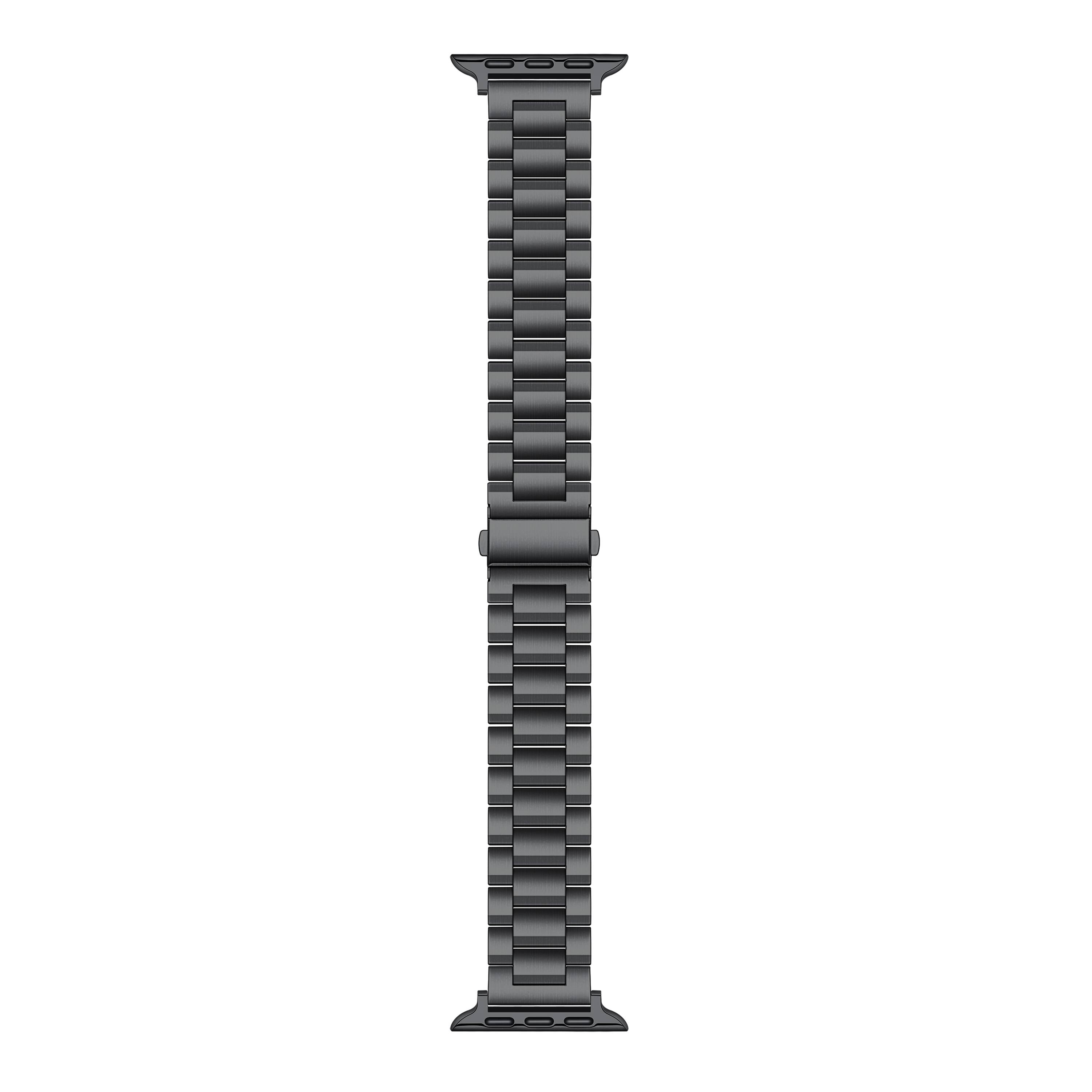 Left. Posh Tech - Maxwell Stainless Steel Band for Smartwatch - Black.