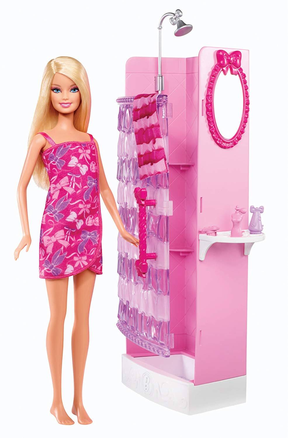 Alt View 2. Barbie - Barbie Glam Shower Playset - Includes Doll, Shower & Accessories - Multi.