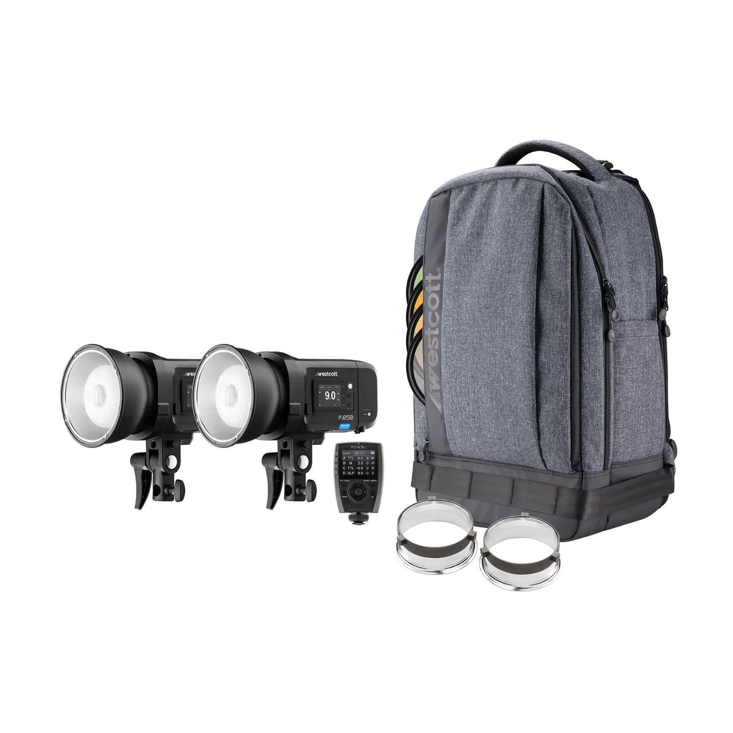 Westcott - FJ250 Strobe 2-Light Backpack Kit with Universal Wireless Trigger