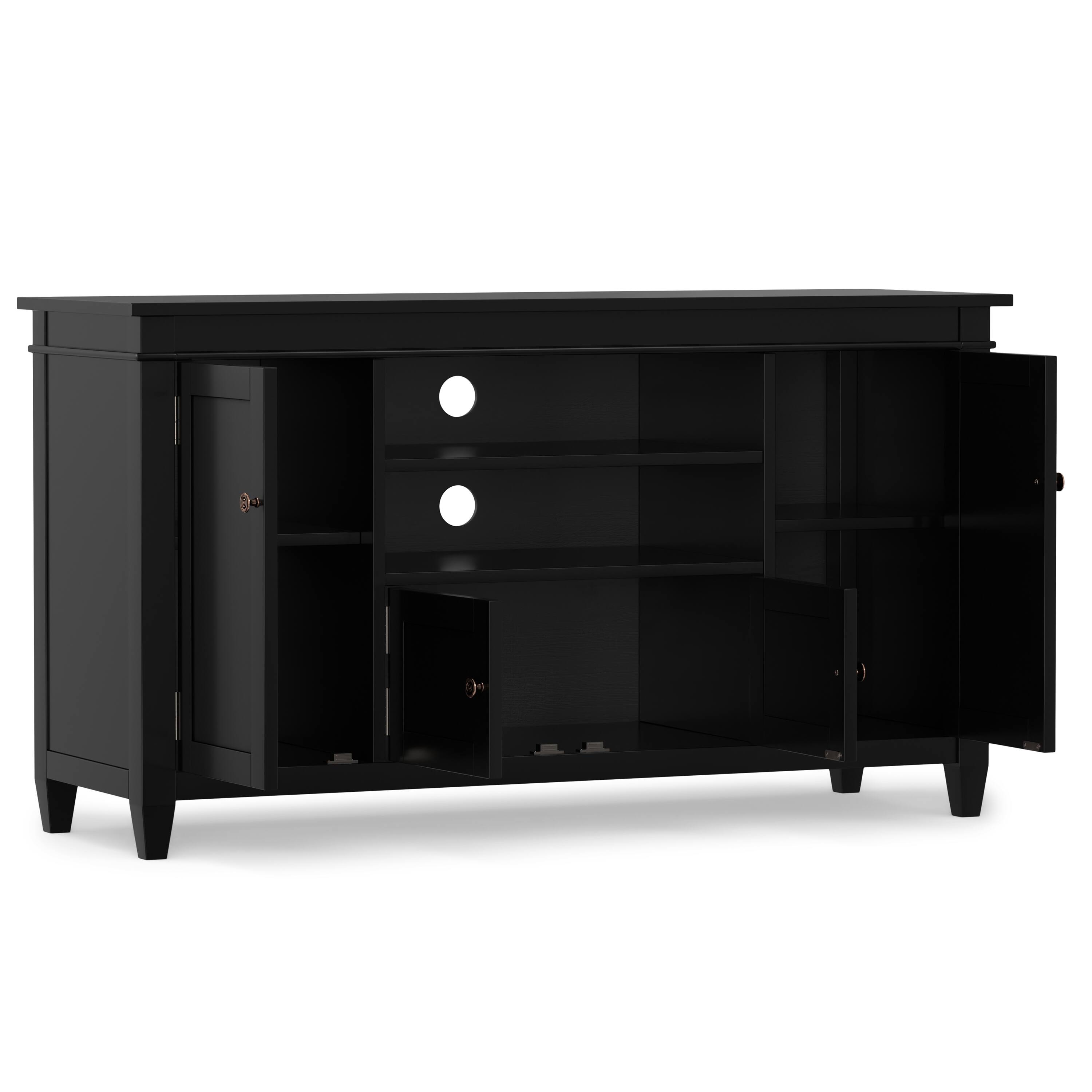 Back. Simpli Home - Carlton TV Media Stand - Black.