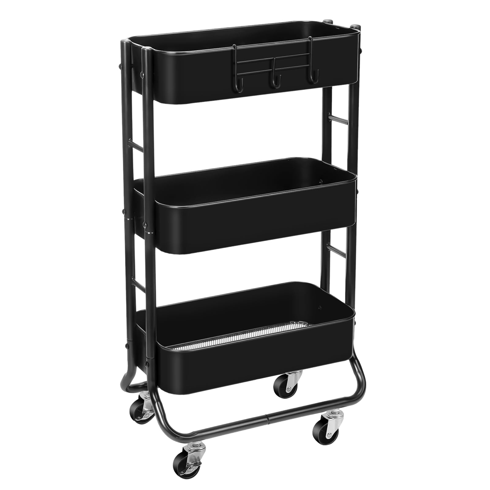 Black 3-Tier Narrow Cart