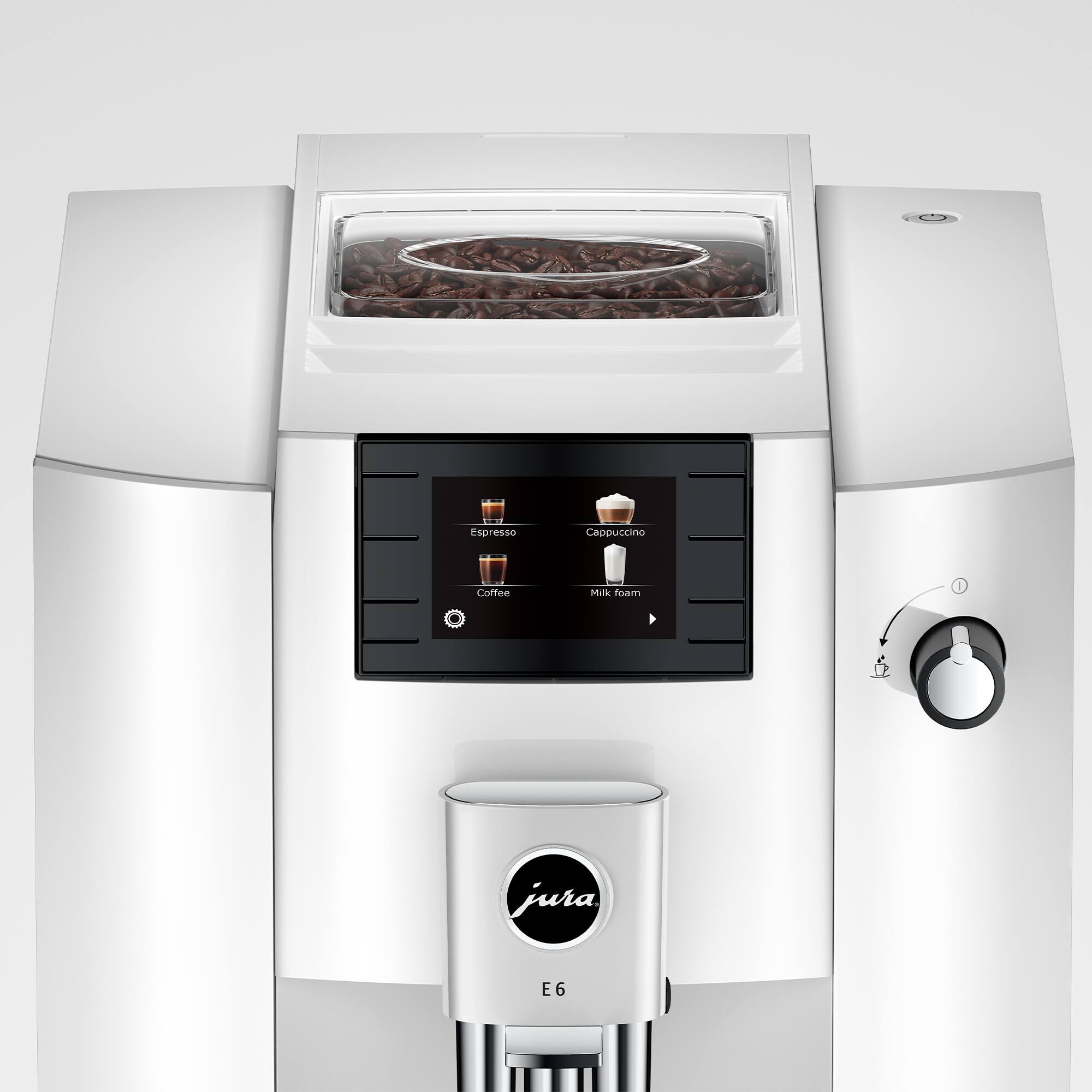 Alt View 1. JURA - E6  Espresso Machine with Easy Cappuccino Function - Piano White.