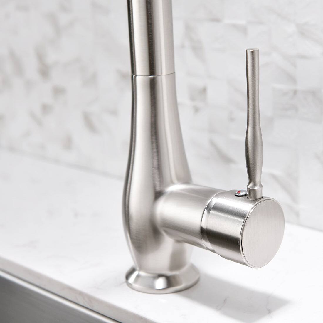 Alt View 9. Boyel Living - Silver Single Handle Pull Down Sprayer Kitchen Faucet - Silver.