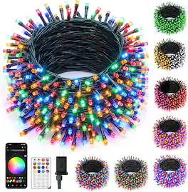 Core Tech - 250-LED 82 ft. Smart Christmas String Lights with App, Remote and Music Sync - Multicolor / Green wire
