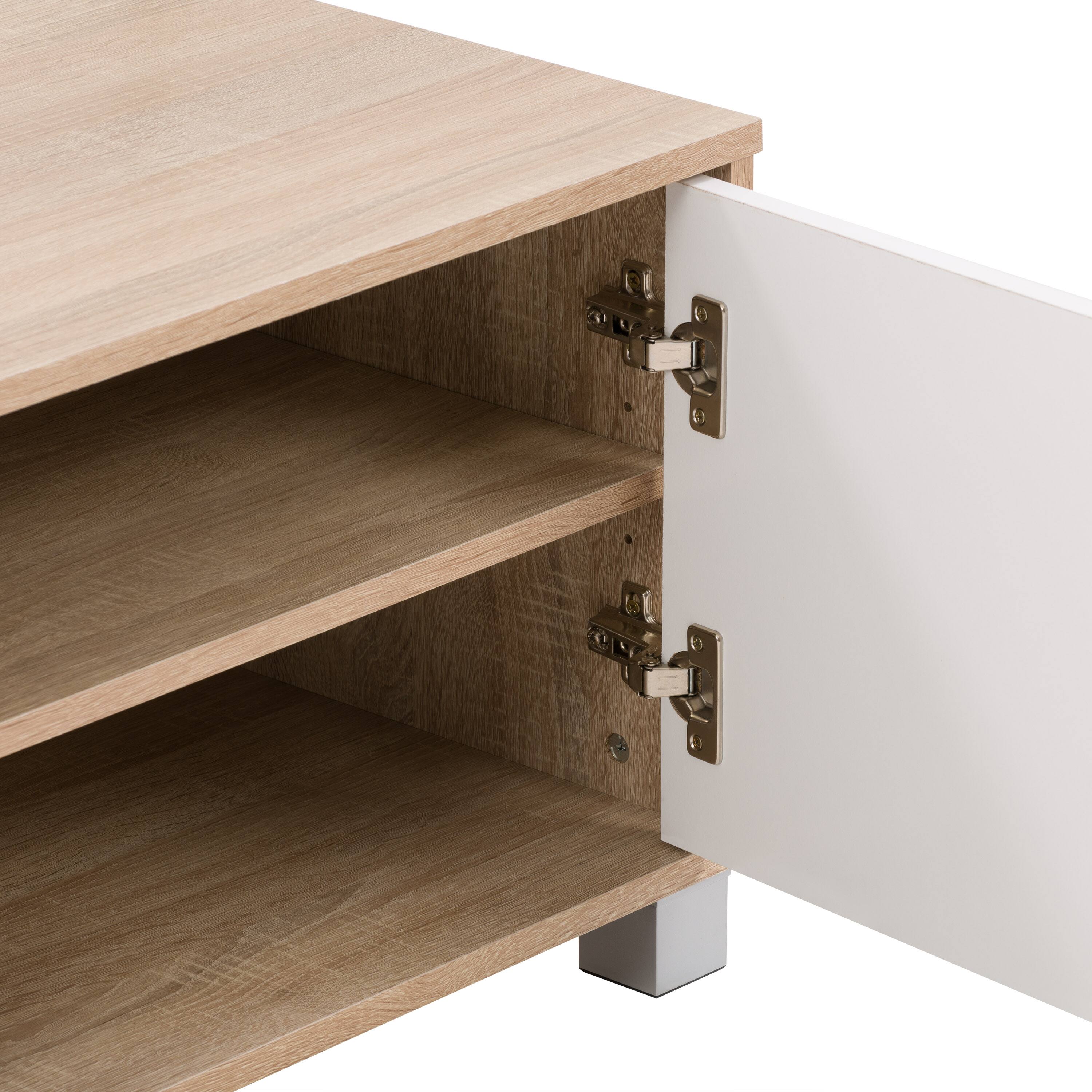 Alt View 15. CorLiving - Hollywood Collection TV Stand with Open and Closed Cabinets for Most TVs up to 85" - White.