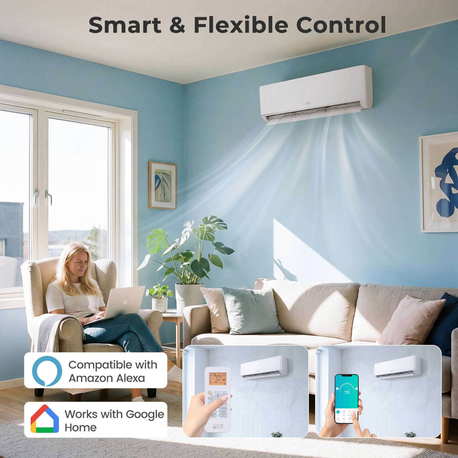 Smart & Flexible Control

Compatible with Amazon Alexa

Works with Google Home