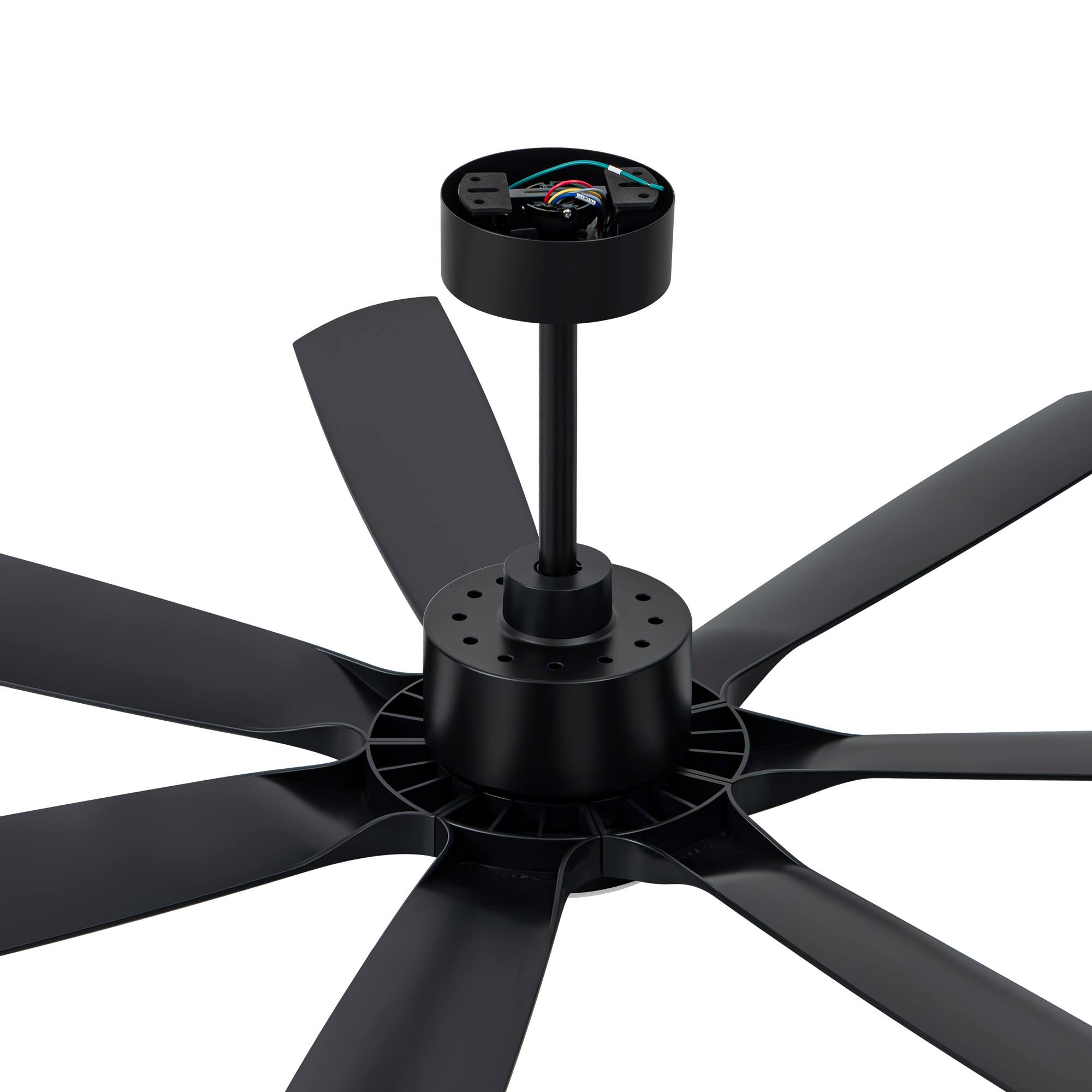 Alt View 9. Breezary - Breezary 60'' Ceiling Fan with 3-Color Light, 7 ABS Blades, DC Motor, 6-Speed Remote Control, Timer with Memory Function - Matte Black.