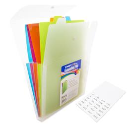 BAZIC Products - 5-Pocket Letter Size Vertical Poly Expanding File