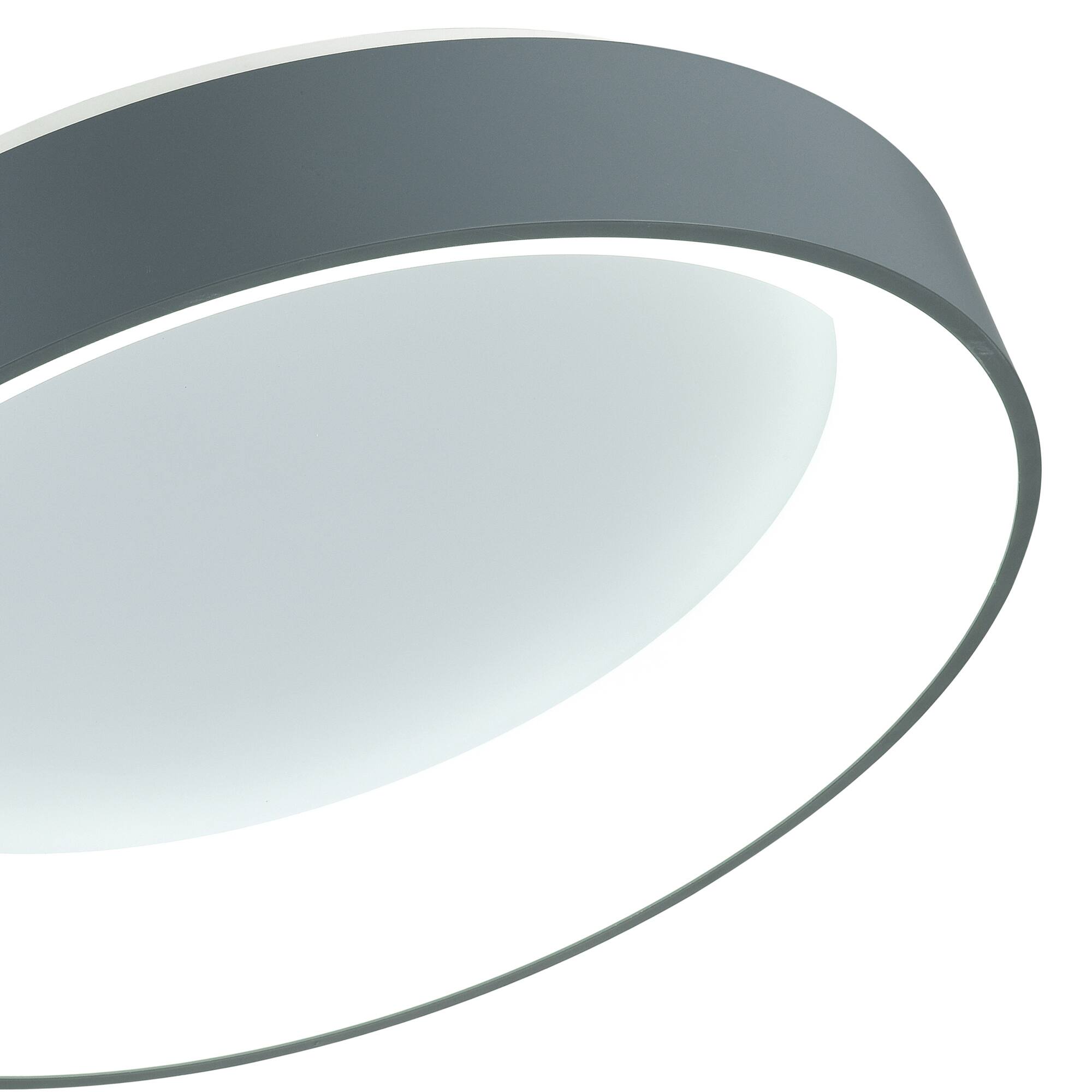 Back. CWI Lighting - Arenal LED Drum Shade Flush Mount With Gray & White Finish - Gray.