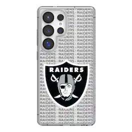 Keyscaper - NFL - Las Vegas Raiders Galaxy Clear Text Backdrop Design Case - S23 Ultra - Multicolor