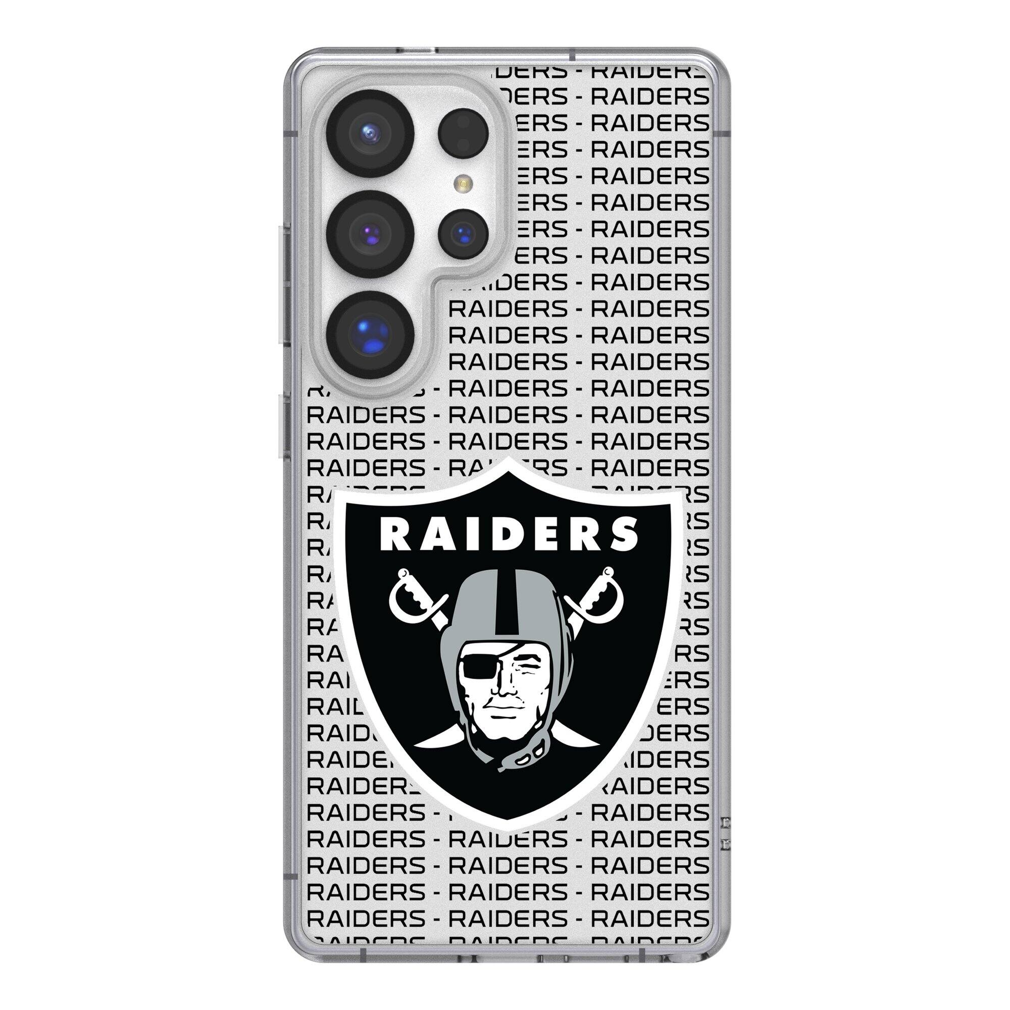 Keyscaper - NFL - Las Vegas Raiders Galaxy Clear Text Backdrop Design Case - S23 Ultra - Multicolor