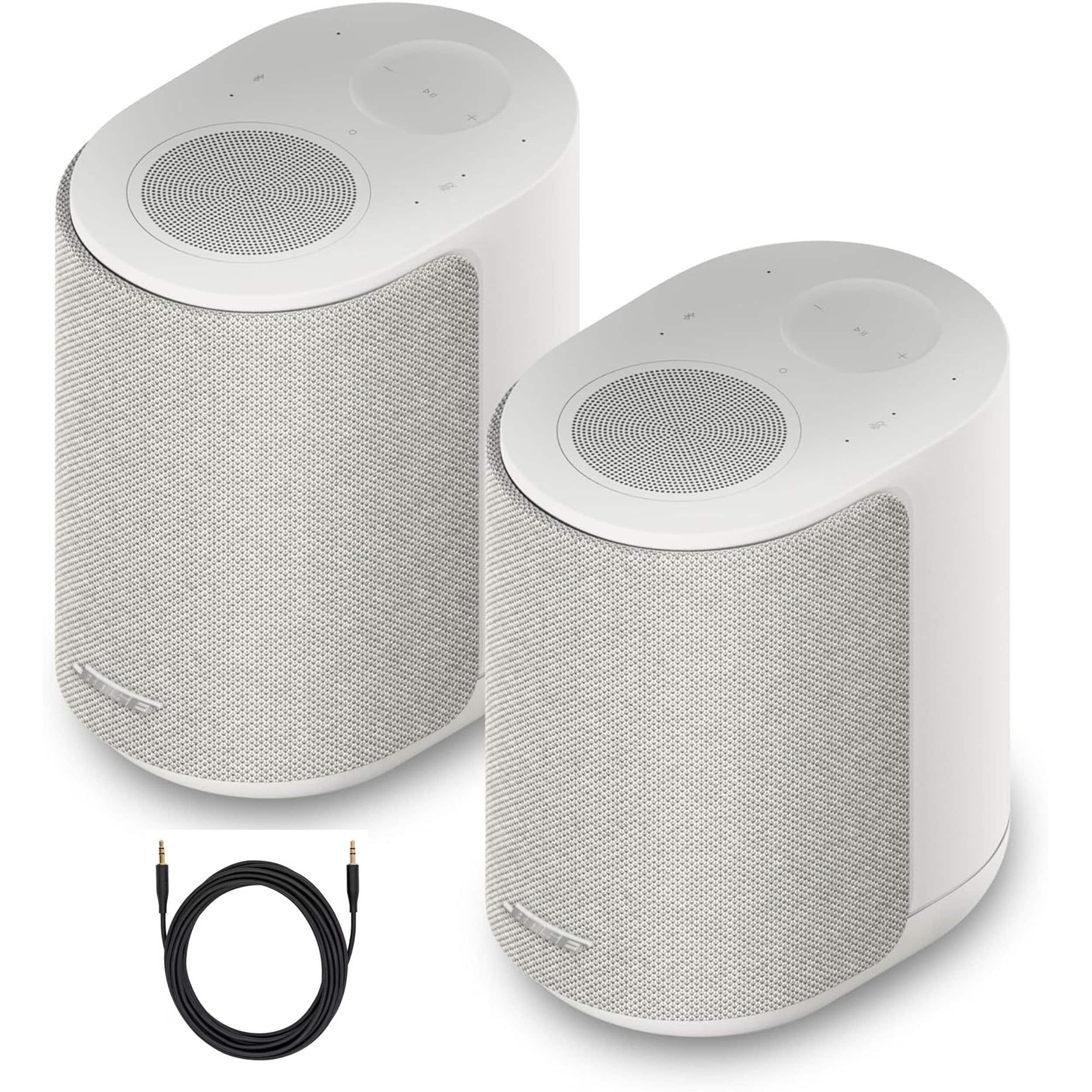 Bose - Stereo Music Bundle with 2 Lifestyle Ultra Speakers, Aux Cable, Wireless Home Speakers, ( Smoke) - White