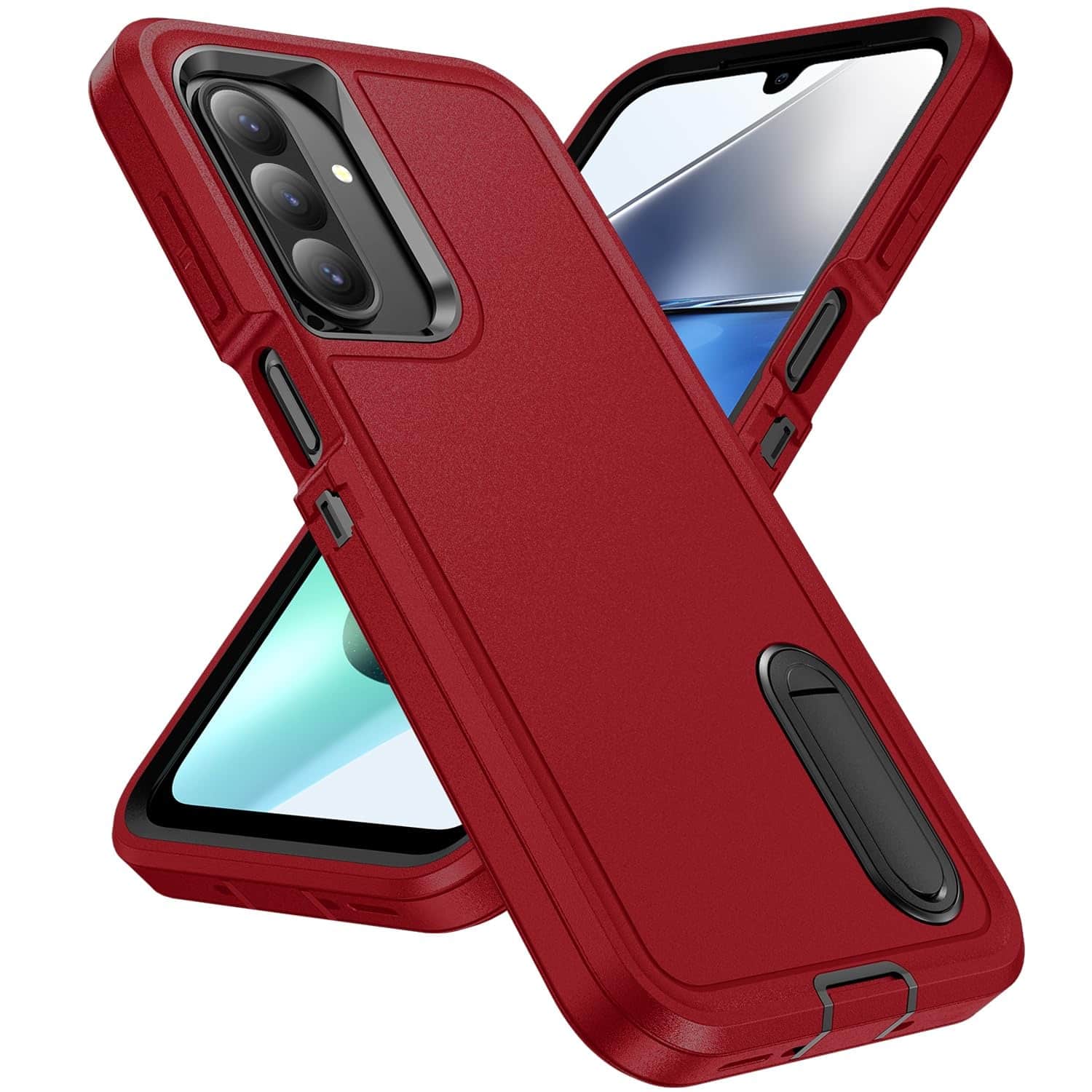 UUCOVER - Rugged Protective Case for Samsung Galaxy A26 5G with Built in Kickstand, Shockproof Drop-Proof Dual Layer Armor Cover - Red+Black price history on PriceWatchPro