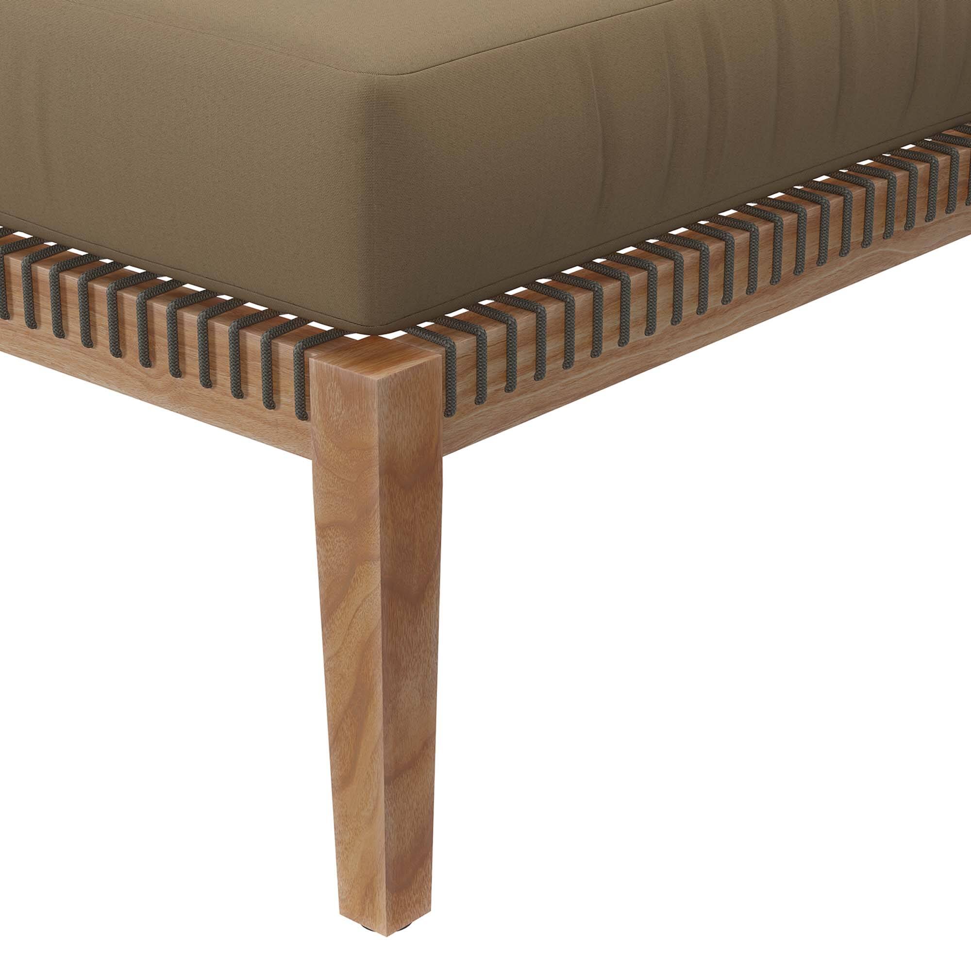 Alt View 3. Modway - Clearwater Outdoor Patio Teak Wood Ottoman by Modway - Gray Light Brown.