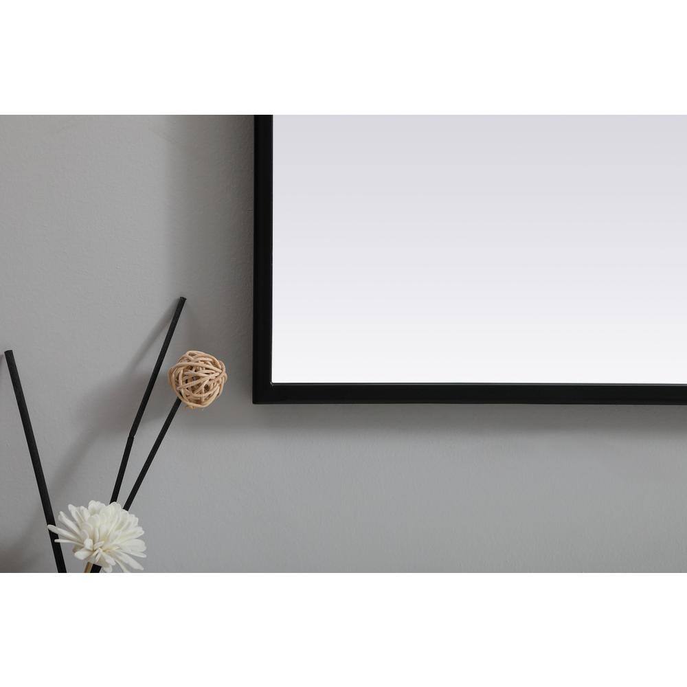 Alt View 1. Elegant Decor - Metal Frame Arch Mirror 36x36 Inch in Black - Black.