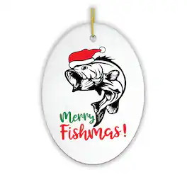 OrnamentallyYou - Merry Fishmas Fishing Christmas Ornament - Multi-colored