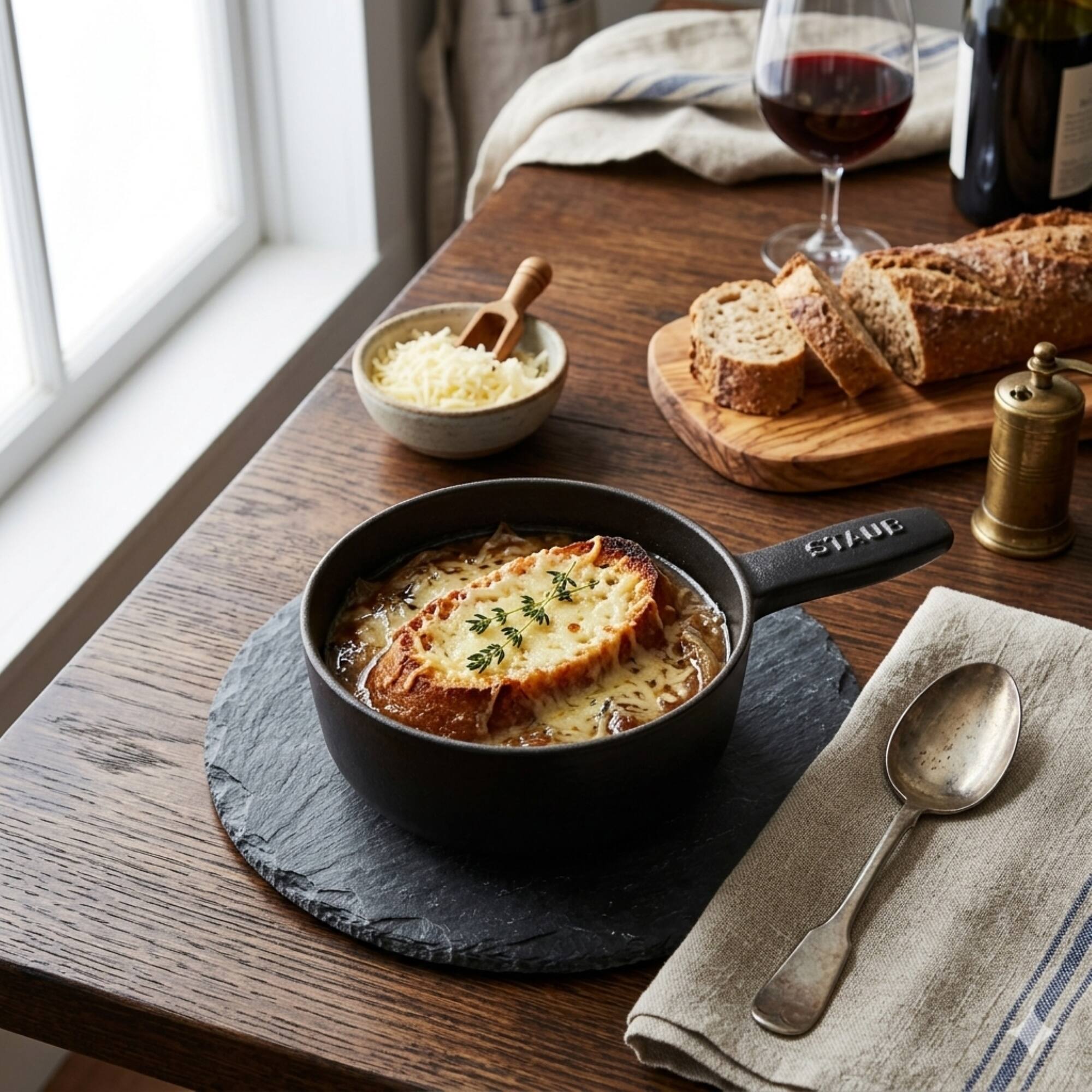 Alt View 5. Staub - Staub Cast Iron 12-oz Mini Cheese Fondue Pot - Matte Black - Matte Black.